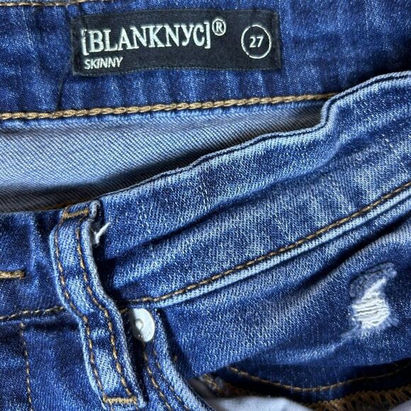 [BLANKNYC] Skinny Jeans Wm's 27 Blue Denim Distressed/Distructed - Picture 9 of 10